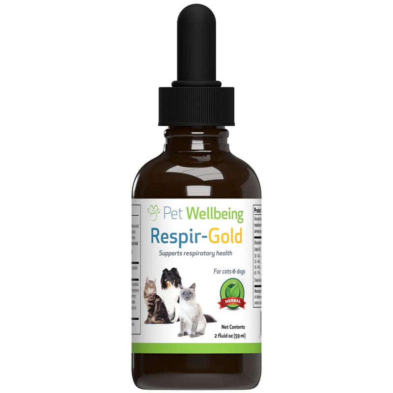 Pet Wellbeing - Respir-Gold for Dogs - Natural Support for Open Airways & Easy Breathing in Canines - 2oz (59ml.) - BeesActive Australia