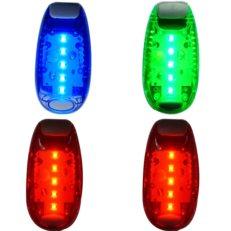 LED Safety Light (4 Pack) bike rear light bicycle tail LED | Clip On Strobe/Running Lights for Runners, Dogs, Bike, Walking | The Best High Visibility Accessories for Your Reflective Gear, Bicycle etc - BeesActive Australia