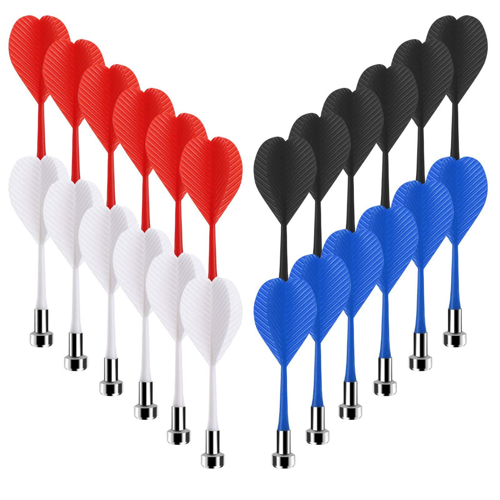 Accmor 24 Pcs Magnetic Darts, Safe Plastic Darts Replacement Dart for Magnet Dartboard, Safe Darts for Boys Girls and Adults Target Game Toys (Red, White, Black, Blue) - BeesActive Australia