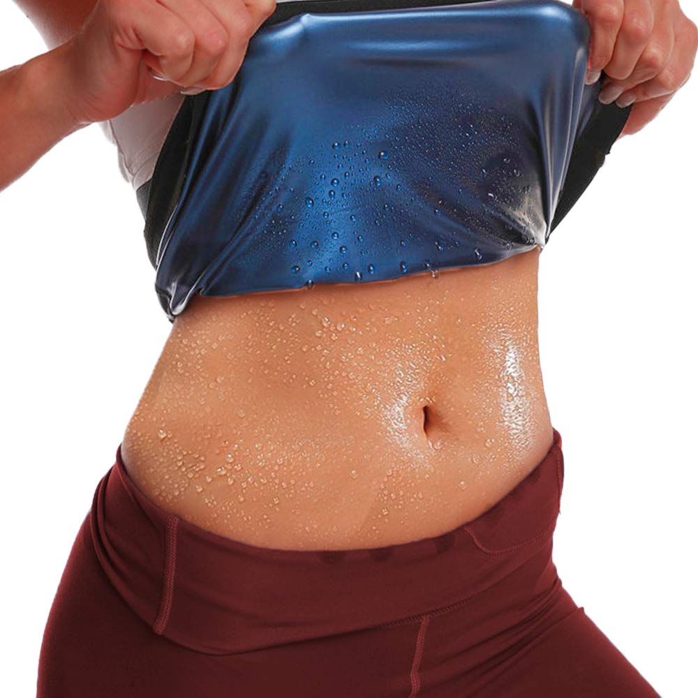 Waist Trimmer for Women Sauna Slimming Belt Sweat for Weight Loss Blue Small - BeesActive Australia