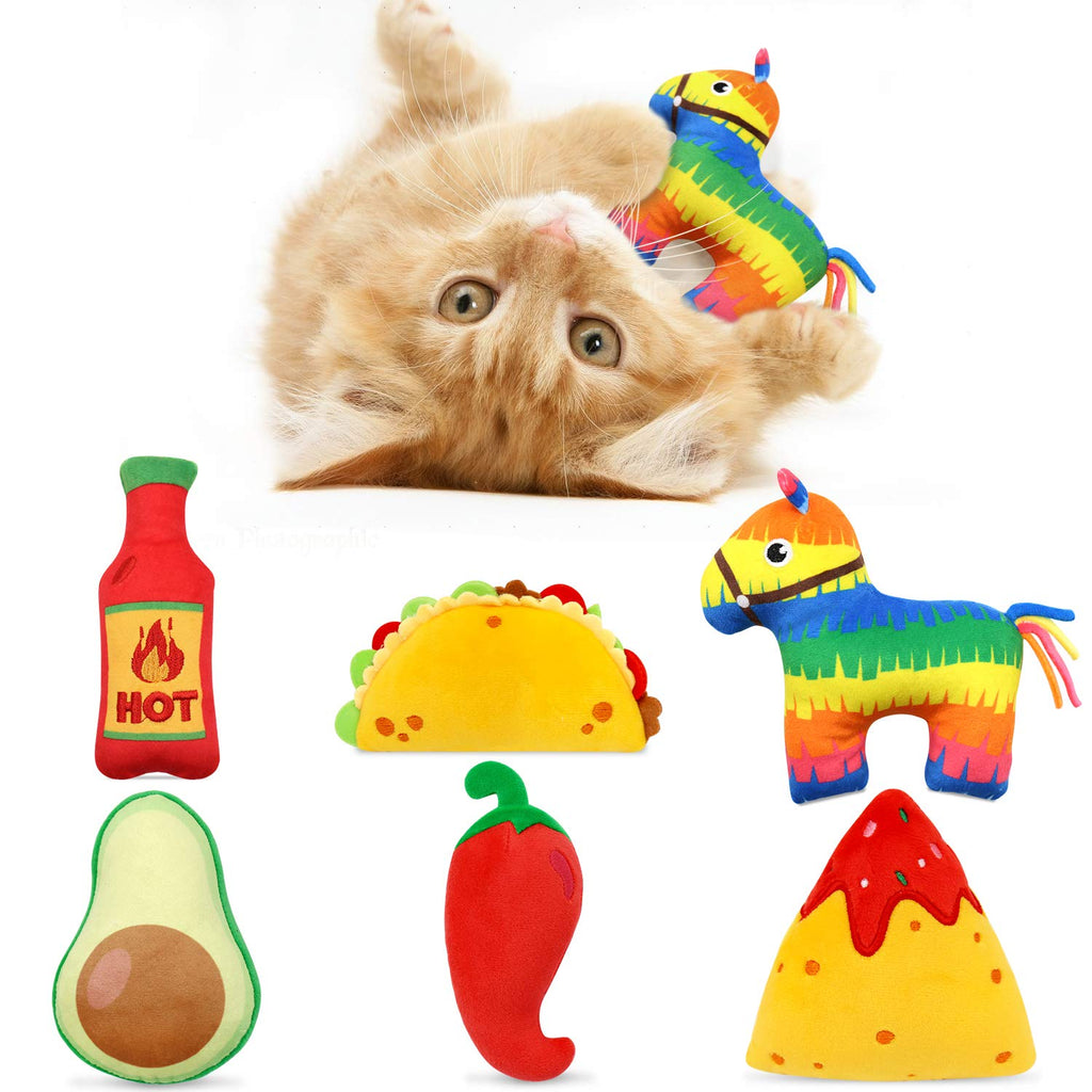 6 Pack Avocato Taco Chili Nacho Catnip Toys Dental Health Cat Toys Interactive Cat Toys for Indoor Cats Kitten Toy Cat Chew Toy Catnip Toys for Cats Gift for Cat Lovers Indoor Boredom Relief Supplies - BeesActive Australia