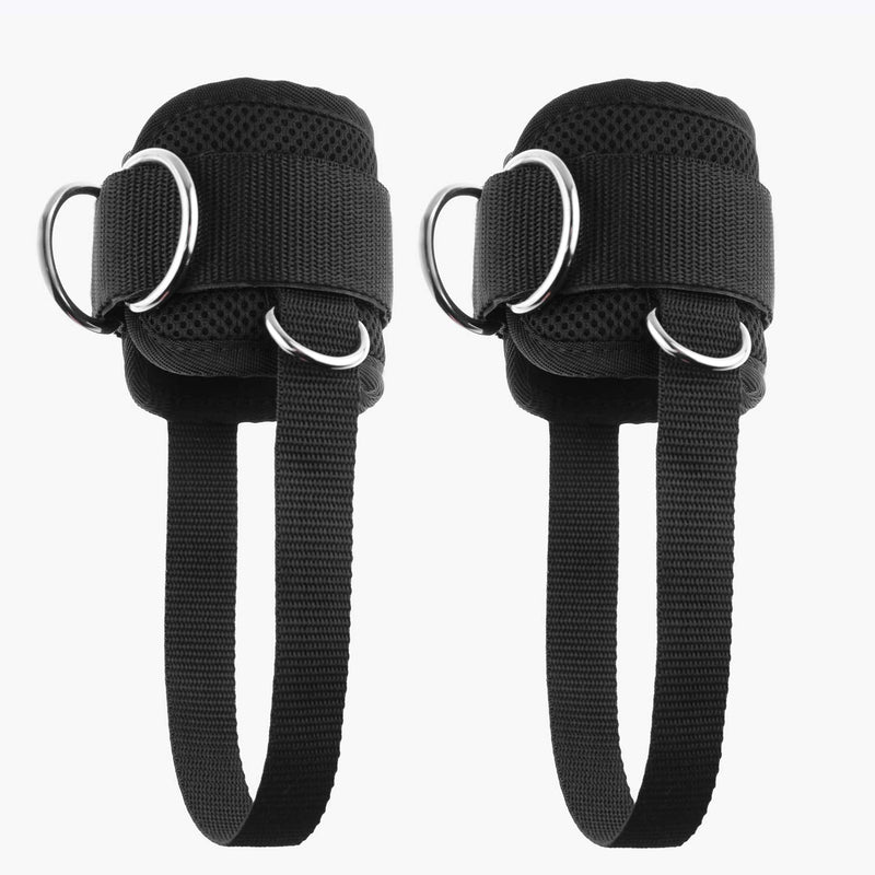 YCYU Upgrade Cable Machine Ankle Straps Fitness Cuffs for Men & Women, Neoprene Padded 4 D-Ring Heavy Duty Home Gym Cable Attachment for Glute Leg Butt Workout - BeesActive Australia