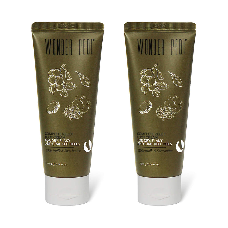 Foot Cream for Cracked Heels with White Truffle, Shea Butter, and Urea – Complete Relief Moisturizing Heel Cream for Cracked, Dry, Flaky Skin - 100ml – By Wonder Pedi… (2 PACK) - BeesActive Australia