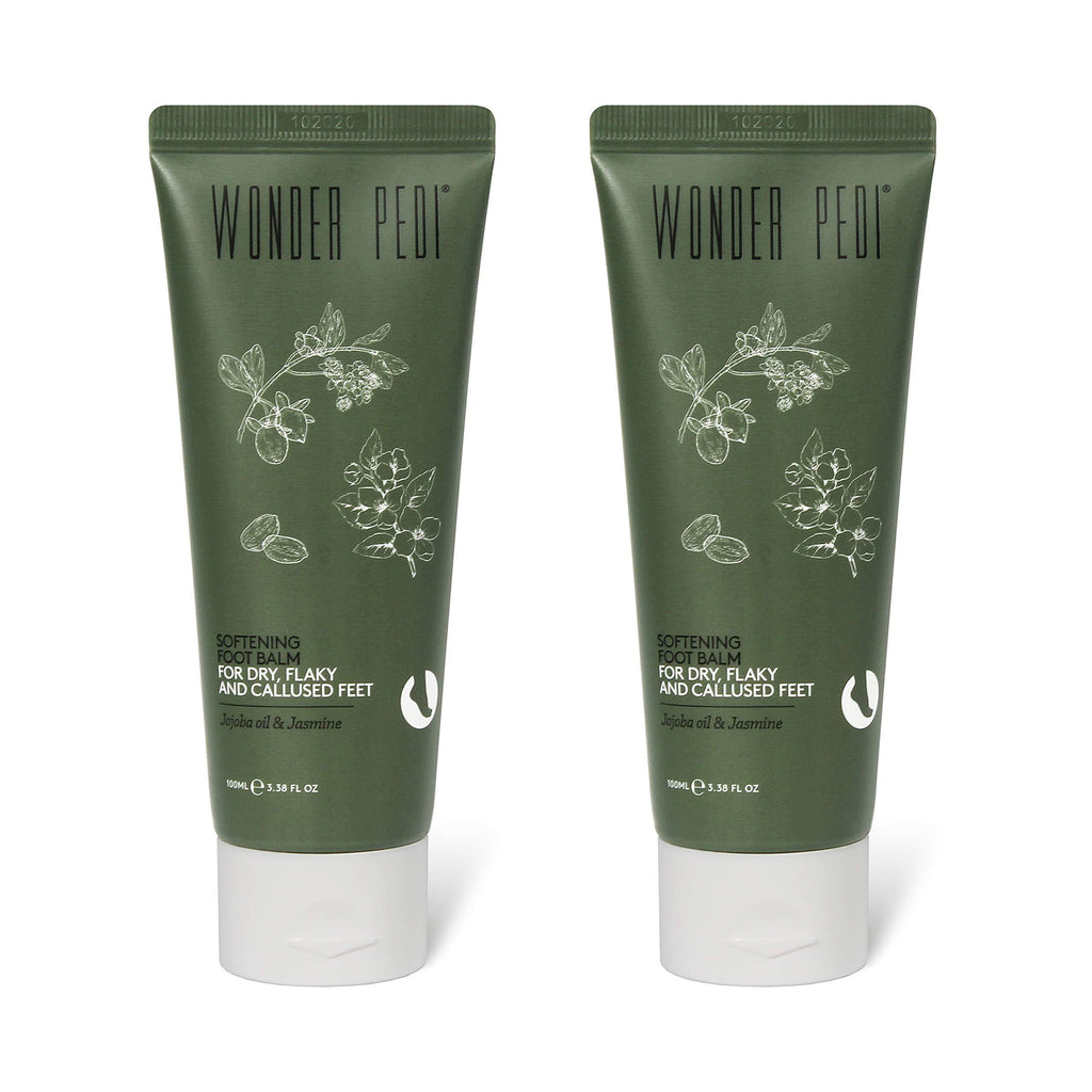 Foot Balm Cream for Cracked Heels with Jojoba Oil and Jasmine - Calming and Softening Cream for Dry, Flaky, and Callused Feet -100ml – By Wonder Pedi (2 PACK) - BeesActive Australia