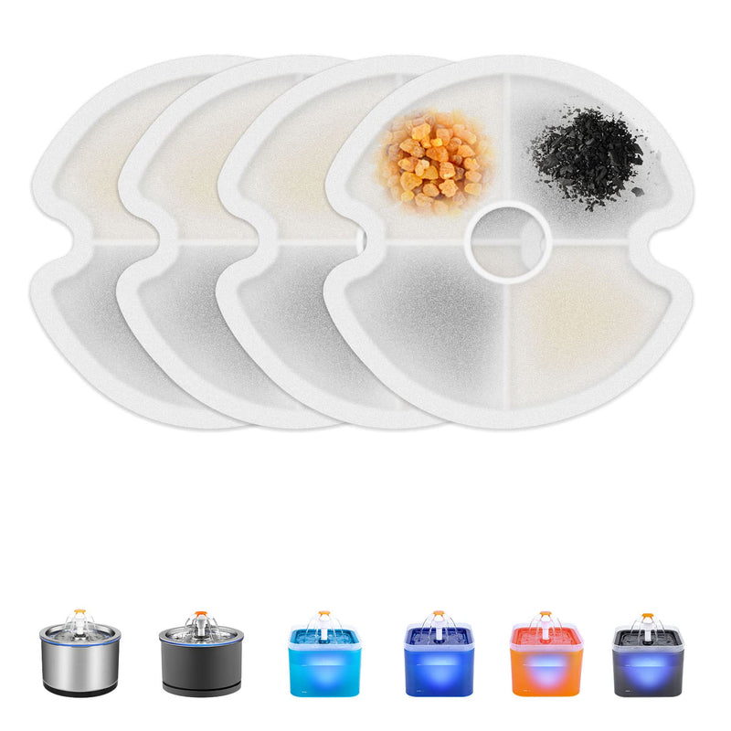 Wonder Creature Cat Fountain Filter, 4/8 Pack for 2.5L/84 oz Stainless Steel Cat Water Fountain and Fantasy Cat Fountain, Cat Fountain Replacement Filter Pack - BeesActive Australia