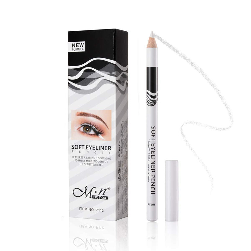 MEICOLY 12 Packs White Eyeliner Pencil Smooth Waterproof Long Lasting Highlight Silkworm Eye Liner Pen Brighten Eyebrow Eyeshadow Makeup - BeesActive Australia