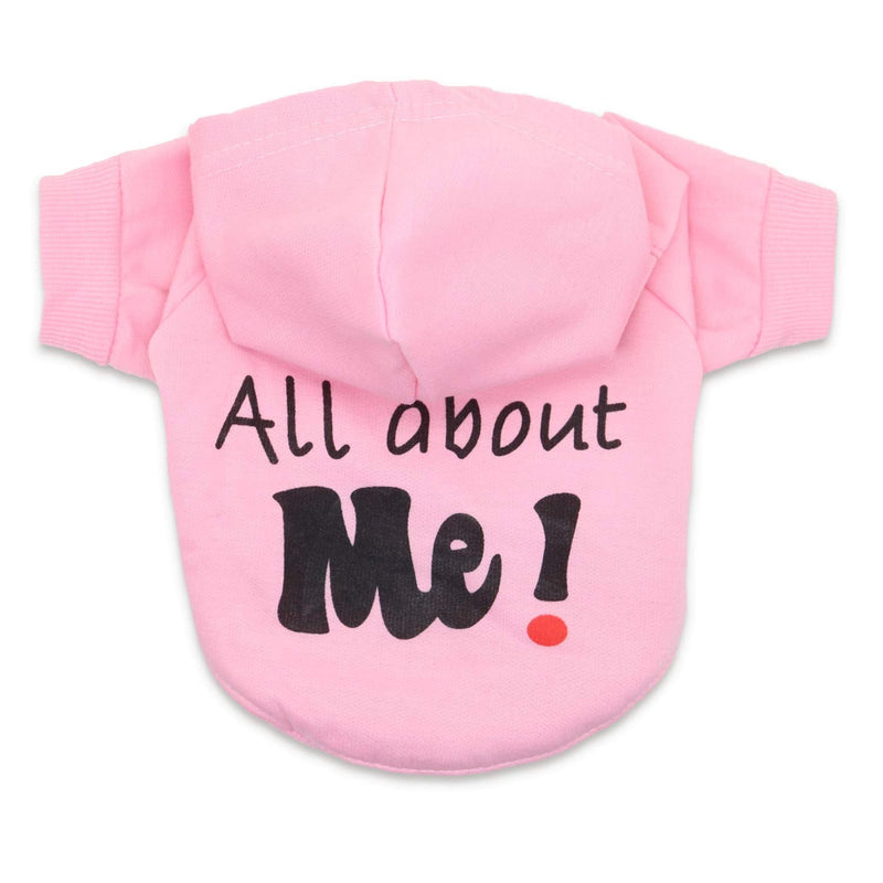 Dog Fleece Hoodies Pet It's All About Me Sweatshirt for Small Dogs Pink - BeesActive Australia