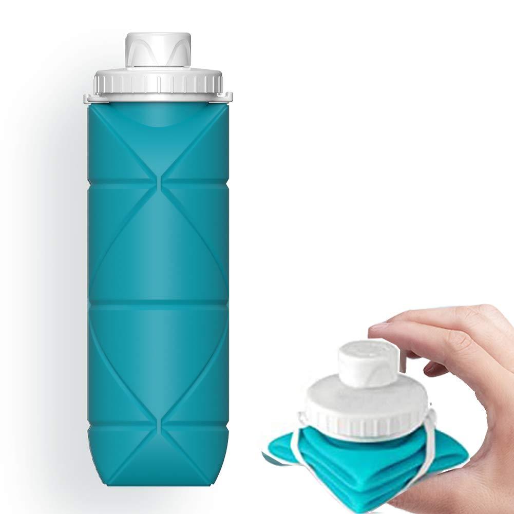 SPECIAL MADE Collapsible Water Bottle Leakproof Valve BPA Free Silicone Foldable Water Bottle for Gym Camping Sports Lightweight Travel Bottle Durable 20oz Blue - BeesActive Australia