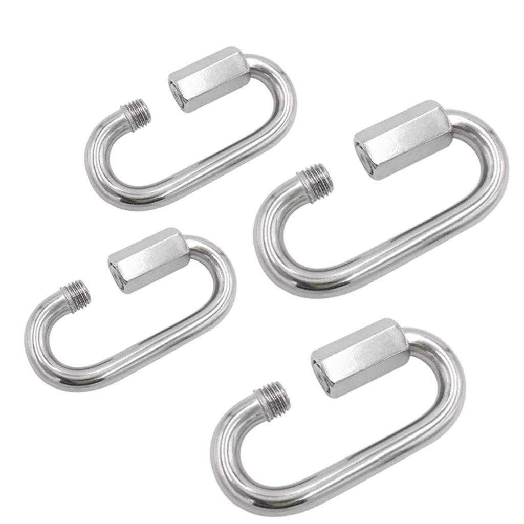 U/D 316 Stainless Steel Marine Grade Quick Link Connector 1543 lb Capacity 2 M8 and 2 M6 Stainless Steel D Shape Locking Carabiner Quick Link Corrosion-Resistant Safety Chain Connectors - BeesActive Australia