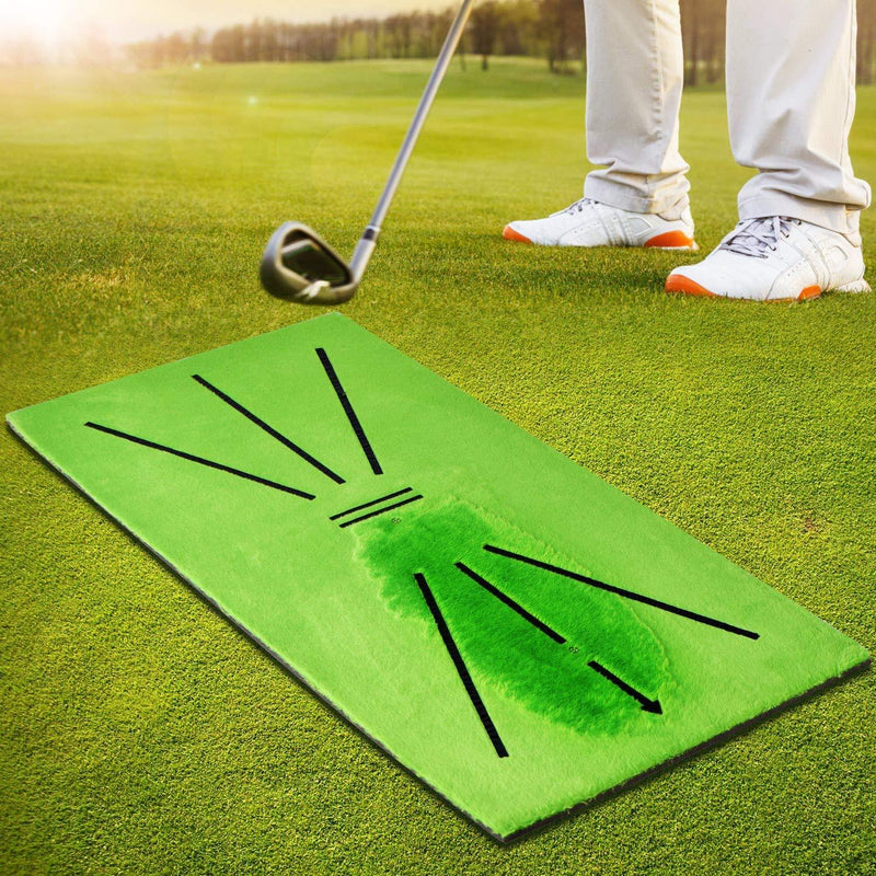 BNT Golf Training Mat, Swing Detection Batting, 23.6in x 11.4in, Analysis & Correct Your Swing Path, Mini Golf Practice Training Aid Rug, for Home/Office/Outdoor green - BeesActive Australia