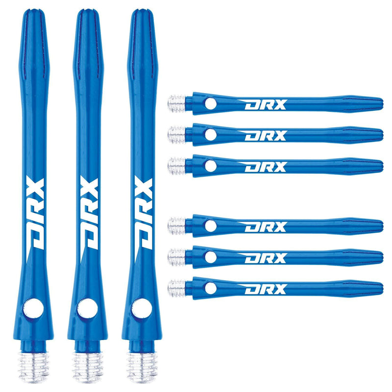 RED DRAGON DRX Coated Aluminium Short Blue Logo Dart Stems (Shafts) - 2 Sets per Pack (6 Stems in Total) - BeesActive Australia