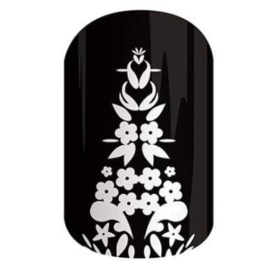 Winter Flower - Jamberry Nail Wraps - Full Sheet - Heat Activated Black and White Nail Art - BeesActive Australia