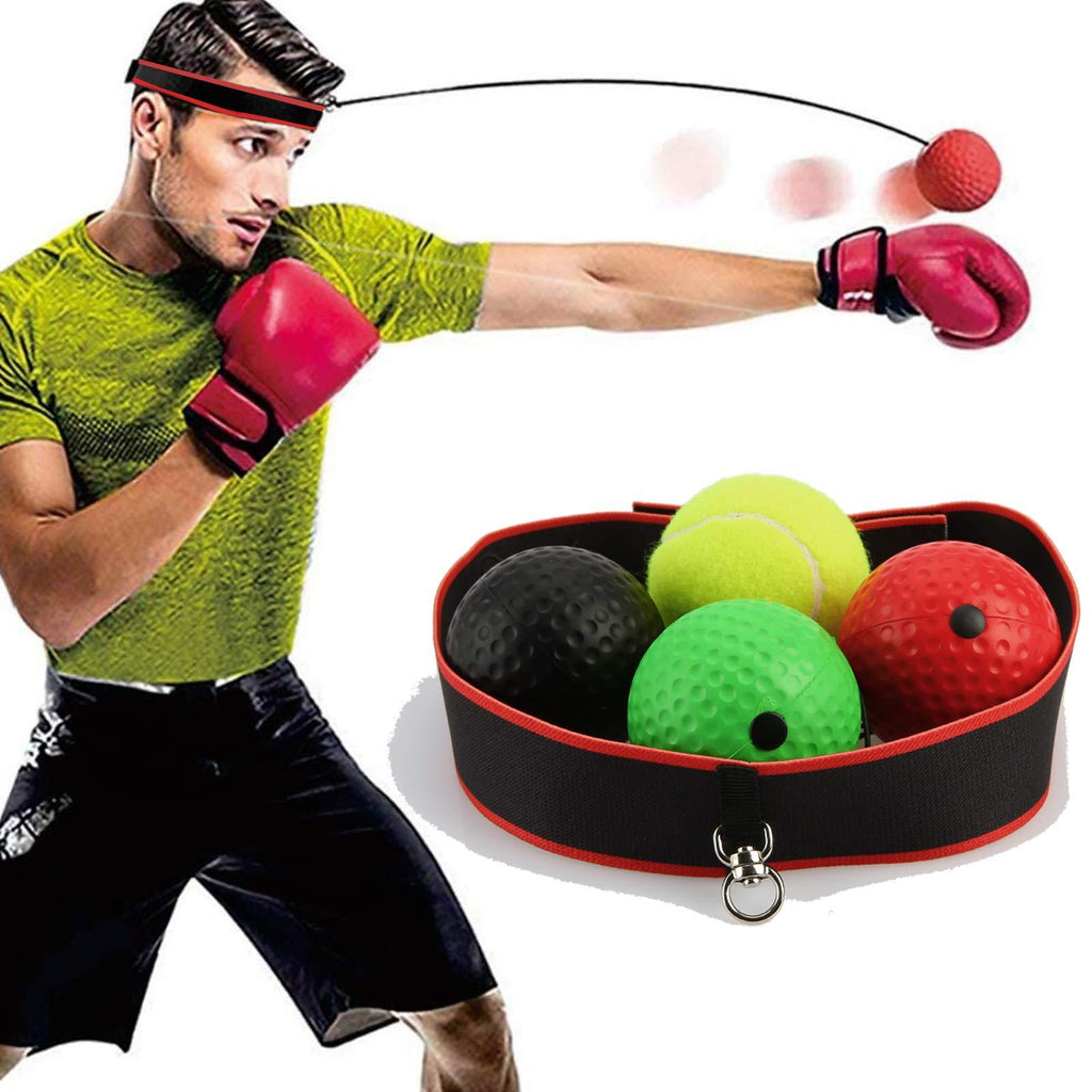 Boxing Reflex Ball Set 4 Difficulty Levels Punching Ball Reflex Balls Equipment Fight Speed Training Reaction Hand Eye Coordination Practicing with Headband Bag Great for Indoor and Outdoor Gym Sports - BeesActive Australia