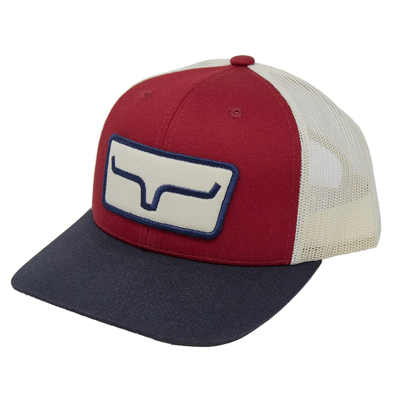 Kimes Ranch Unisex The Cutter Horns Logo Patch Mesh-Back Ball Cap Red - BeesActive Australia