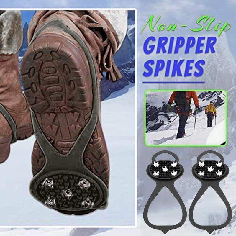 Universal Non-Slip Gripper Spikes,Grippers Spikes Anti-Slip Over Shoe,Durable Cleats with Good Elasticity, Easy to Pull On or Take Off,Suitable for All Type of Shoes,Perfect for Winter Sports black - BeesActive Australia