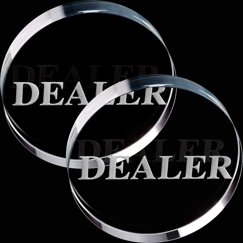 Sumind 2 Pieces Poker Dealer Button Poker Game Dealer Crystal Casino Dealer Transparent Poker Dealer, for Poker Games and Card Games - BeesActive Australia