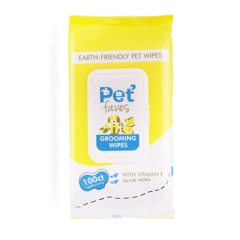 Pet Faves Dog Wipes for Paws and Butt - Plant Based Deodorizing Hypoallergenic Grooming Wipes with Aloe & Vitamin-E. Unscented and Alcohol Free Pet Wipes for Dogs and Puppies. 100 Count - BeesActive Australia