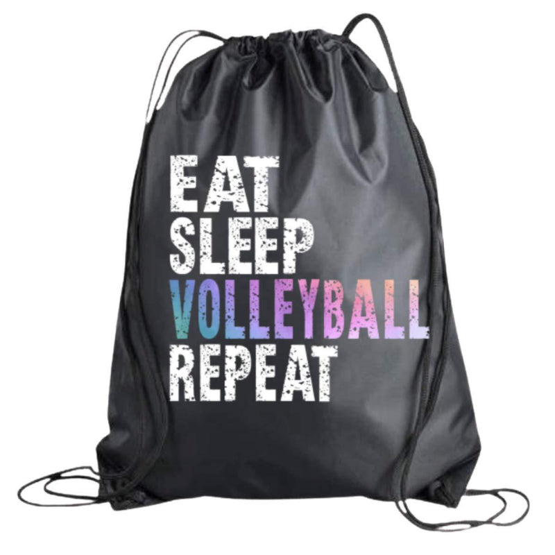 Volleyball Drawstring Bag for Girls, Eat Sleep Volleyball Repeat Backpack, Volleyball Player Gift, Teen Sport Pack Cinch Sack Tote Bag - BeesActive Australia