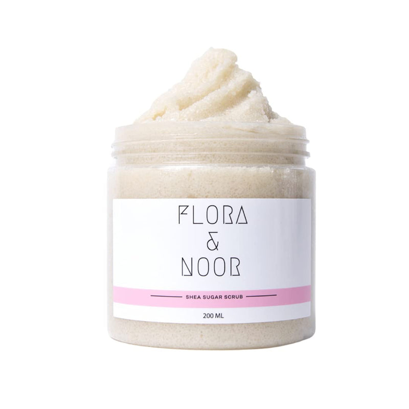 Flora & Noor Shea Sugar Scrub | Exfoliating Scrub for Body | Hydrates and Moisturizes All Type of Skin | Sugar Scrubs for Women | Infused with Colloidal Oatmeal 2oz - BeesActive Australia