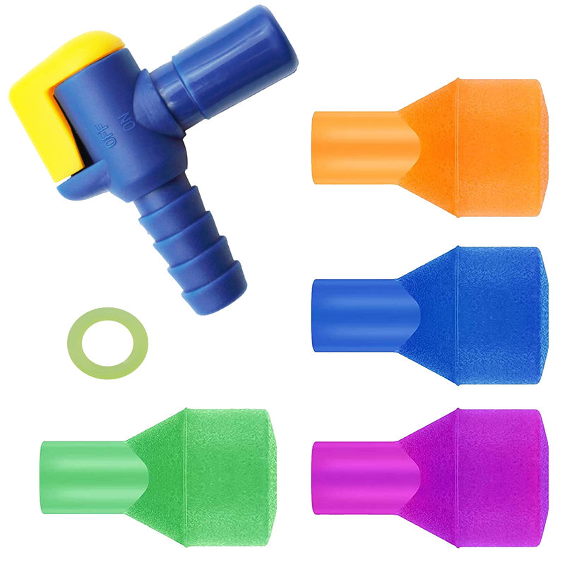 JMTEEA Bite Valve Replacement Mouthpiece Fit for Hydration Pack Bladder Water Backpack and Most Brands(4-Pack), with Shutoff Valve and Tube O-Ring 4 Colors Mixed - BeesActive Australia