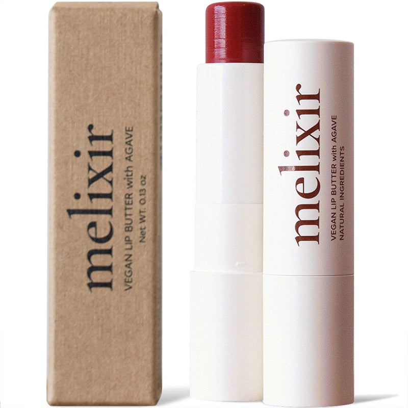 MELIXIR Vegan Lip Butter #06 Lust Red(Tinted) (+7 more colors) 0.13oz, Bee Free, Petrolatum Free, Deep Nourishing Plant-Based Vegan Chapstick, Vegan Lip Balm for Dry, Cracked and Chapped Lips 06 Lust Red (Tinted) - BeesActive Australia