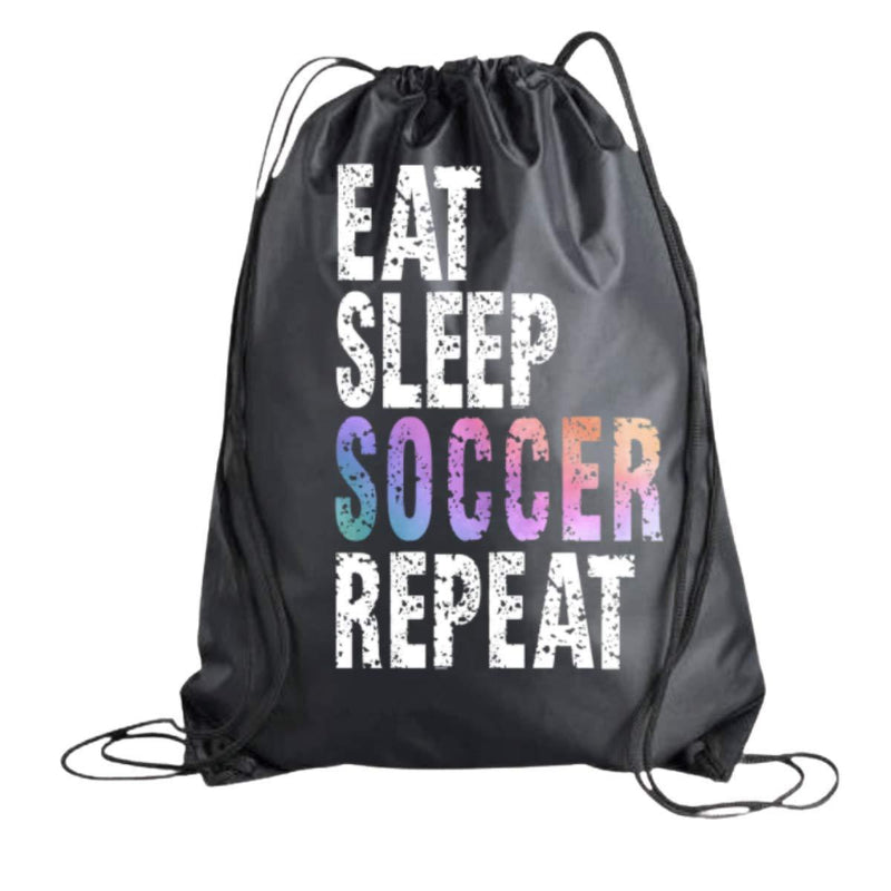 Soccer Drawstring Bag for Girls, Eat Sleep Soccer Repeat Backpack, Soccer Player Gift, Sport Pack Cinch Sack Tote Bag - BeesActive Australia