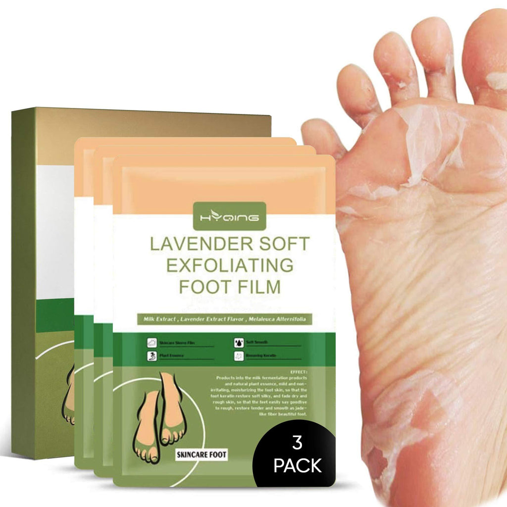 Foot Peel Mask 3 Pack, For Cracked Heels Exfoliating Film, Peeling Away Calluses and Dead Skin Cells, Make Your Feet Baby Soft, Repair Rough Heels, Get Silky Soft Natural Treatment by MASHELE (Lavender, 3 Pack) Lavender - BeesActive Australia