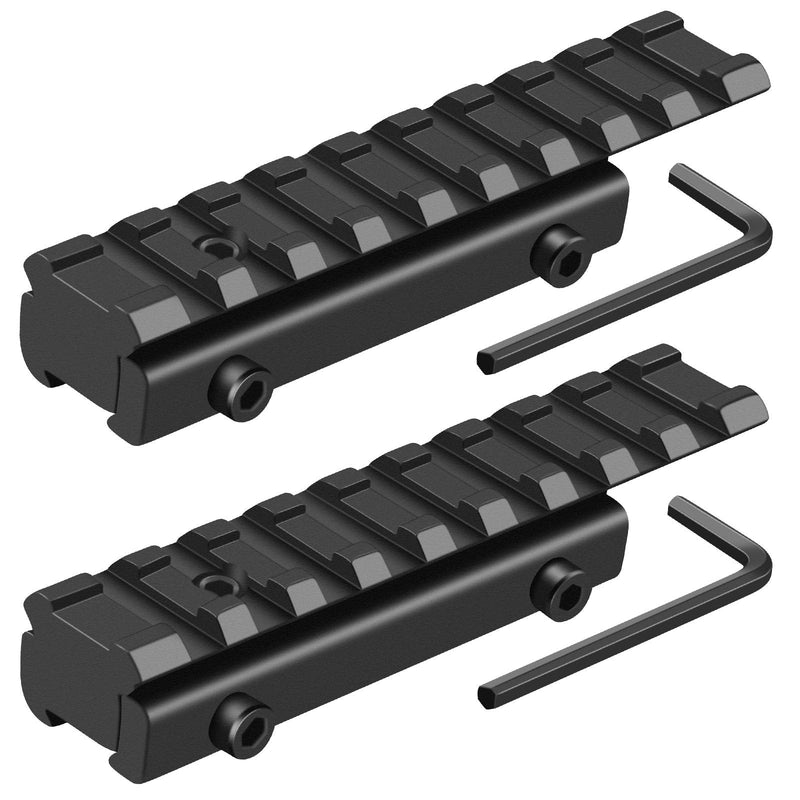 LONSEL Dovetail to Picatinny Rail Adapter 11mm Dovetail to 21mm Picatinny/Weaver Rail Convert Mount - Low Profile Scope Riser Rail Adaptor - Base Mount 3/8" to 7/8" Converter 2 PACK - BeesActive Australia