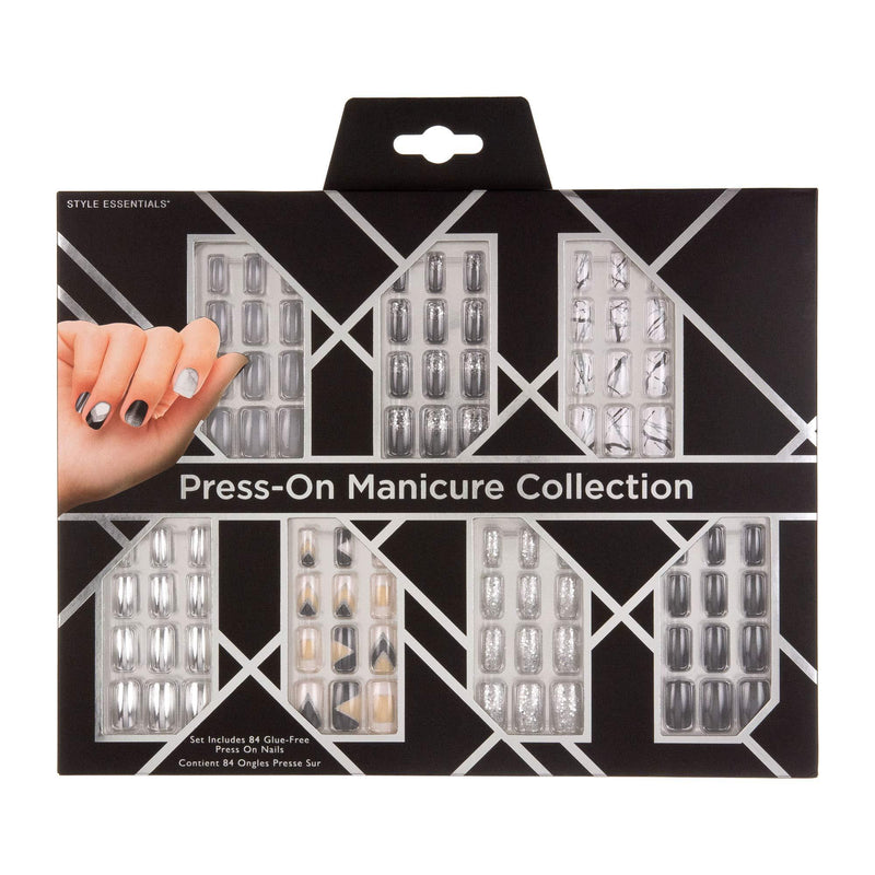 EXPRESSIONS 7 DAY NAIL PRESS ON MANICURE COLLECTION BLACK CHROME - BeesActive Australia