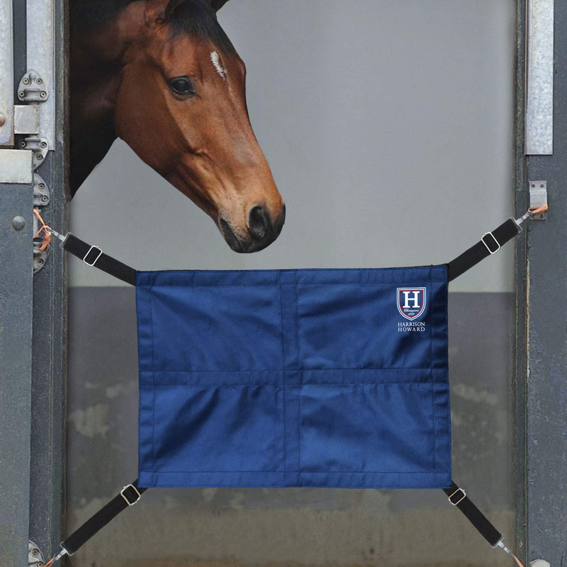 Harrison Howard Horses Stall Guard with Adjustable Straps and Sturdy Spring Hooks Included Aisle Guard for Horses Navy - BeesActive Australia