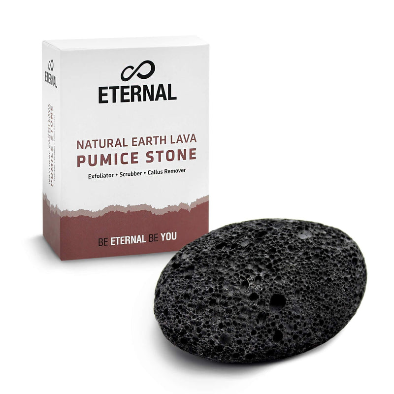 Eternal - Natural Earth Lava Pumice Stone - Skin Callus and Corn Remover for Feet, Heels and Palm - Pedicure and Manicure Exfoliation Tool - Foot Peel, Dry Dead Scrubber for Women and Men (Black) - BeesActive Australia