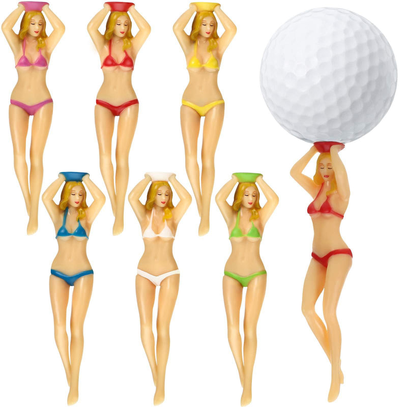 Sumind 6 Pieces Bikini Girl Golf Tees 76 mm/ 3 Inch Ladies Girl Golf Tees Plastic Pin-up Golf Tees Home Women Golf Tees for Golf Training Golf Accessories - BeesActive Australia