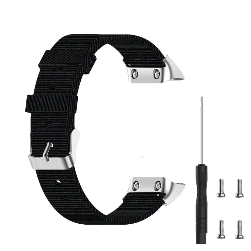 HUABAO Watch Strap Compatible with Garmin Forerunner 30 /Forerunner 35,Adjustable Nylon Fabric Sports Strap Replacement Band for Garmin Forerunner 30 /Forerunner 35 Smart Watch (Black) - BeesActive Australia