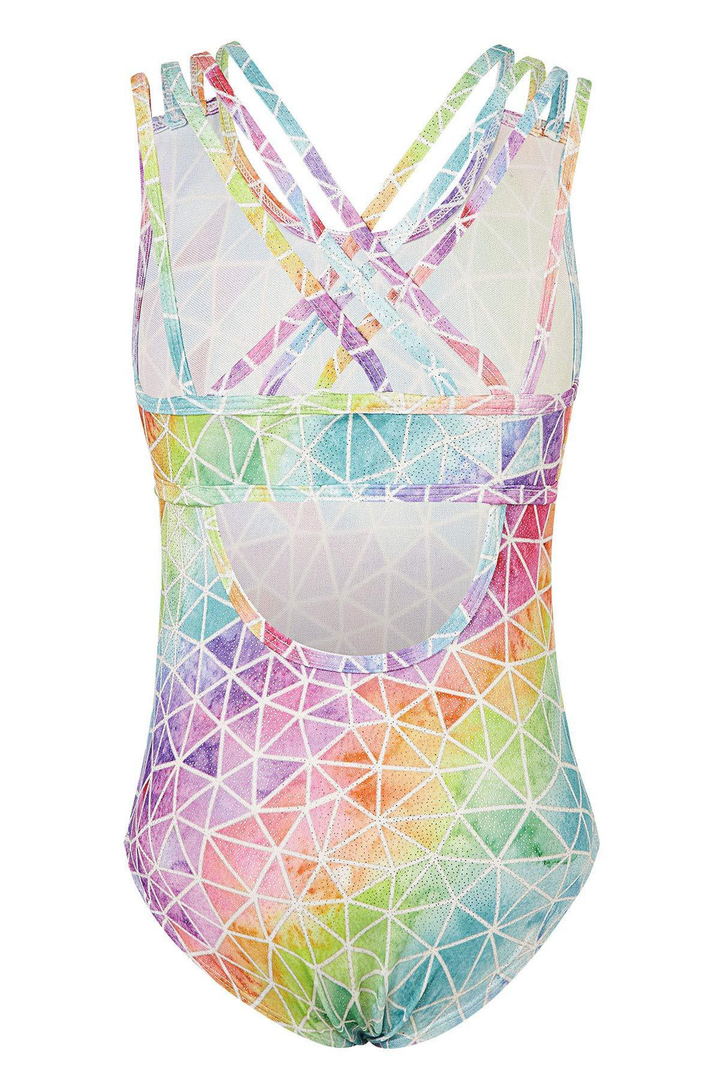 Gymnastics Leotards for Girls Criss Cross Straps Back Unitards Sparkly Ballet Dance Outfits Clothes 3-9T Geometric Graphic Printed 3-4T - BeesActive Australia