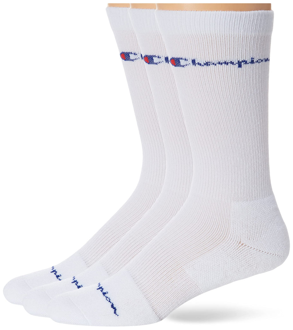 Champion mens Men's Crew Compression Sport Socks 6-12 White - BeesActive Australia