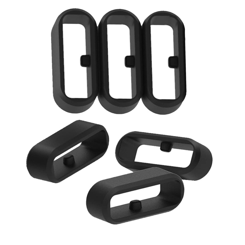 Fastener Ring Compatible for Garmin Vivoactive 3/Venu/Forerunner 645 245/Vivomove,Vivomove HR,Vivomove 3/Fenix 6S Fenix 5S Bands(Pack of 6) Silicone Connector Security Loop for Galaxy Watch Active 2 6-Black - BeesActive Australia