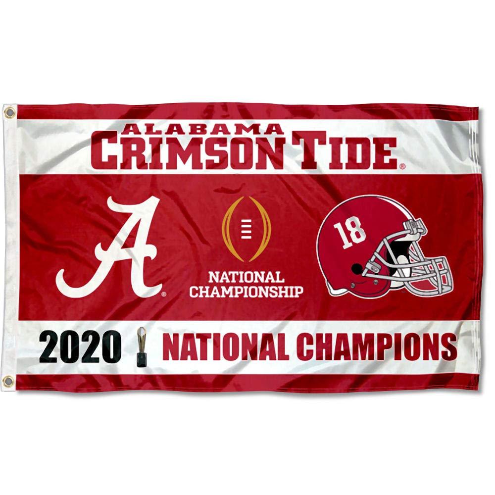 College Flags & Banners Co. Alabama Crimson Tide National Football 2020 Champions 3x5 Grommet Flag - BeesActive Australia