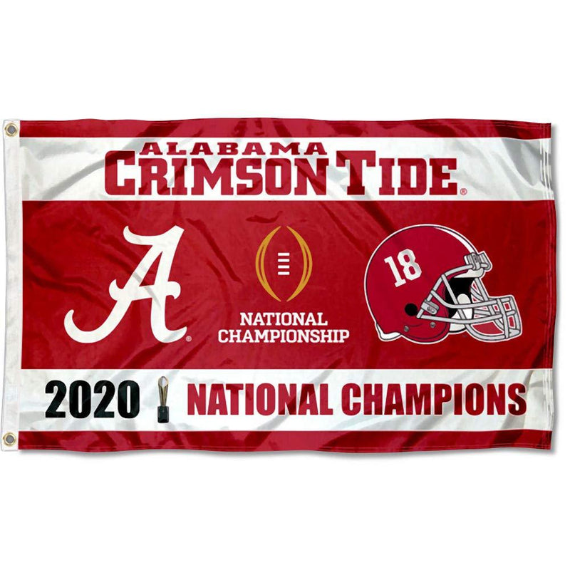 College Flags & Banners Co. Alabama Crimson Tide National Football 2020 Champions 3x5 Grommet Flag - BeesActive Australia