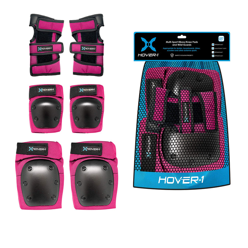 Hover-1 Protective Elbow Pads, Wrist Guards and Knee Pads Set , Pink, Large - BeesActive Australia