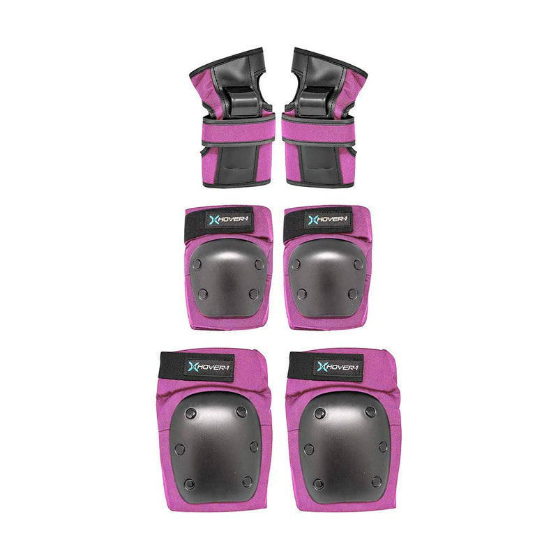 Hover-1 Nylon Protective Elbow Pads | Knee Pads & Wrist Guards, For Ages Above 8, Hard PP Shells for Impact Resistance & EVA Foam Protective Padding, Medium, Pink - BeesActive Australia