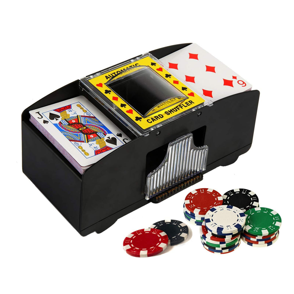 Nlager 2 Deck Automatic Card Shuffler - Battery Operated Bridge Game Electric Playing Card Shuffler Automatic Poker Shuffling Machine Great for Classic Poker & Trading Card Games - BeesActive Australia
