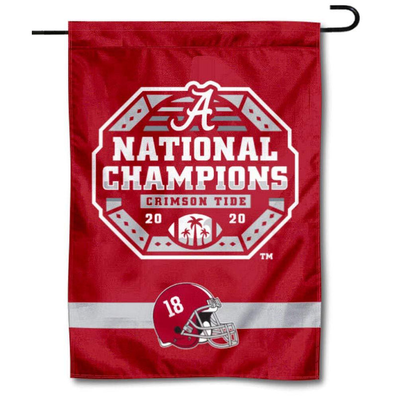 College Flags & Banners Co. Alabama Crimson Tide 18 Time and 2020 National Champions Double Sided Garden Banner Flag - BeesActive Australia