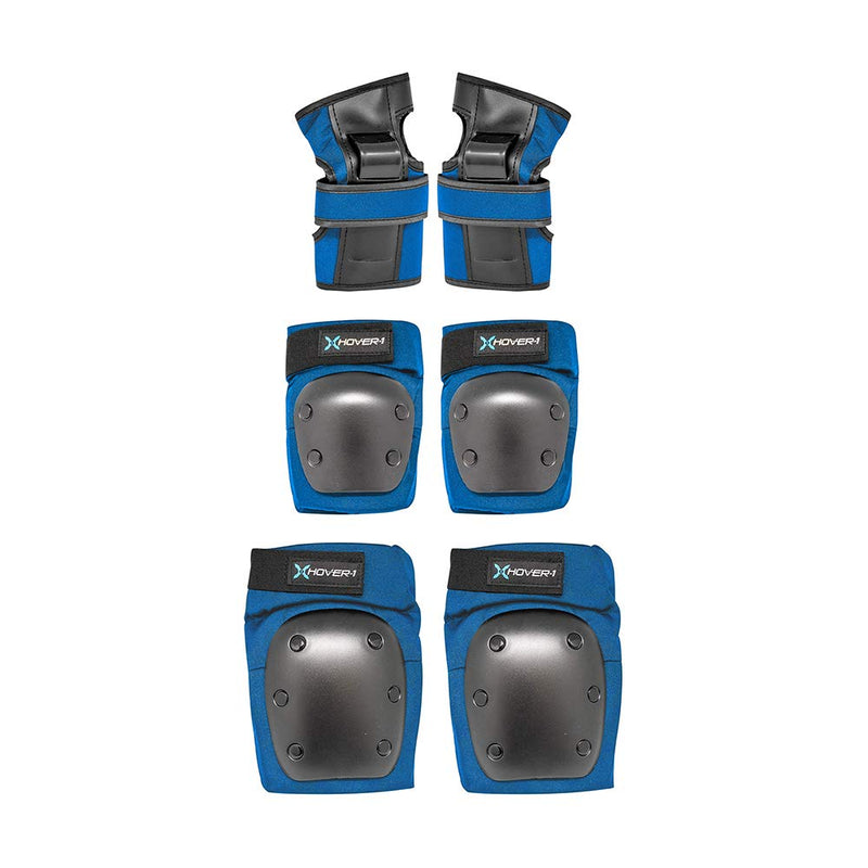 Hover-1 Nylon Protective Elbow Pads | Knee Pads & Wrist Guards, For Ages 8+, Hard PP Shells for Impact Resistance & EVA Foam Protective Padding, Medium, Blue - BeesActive Australia