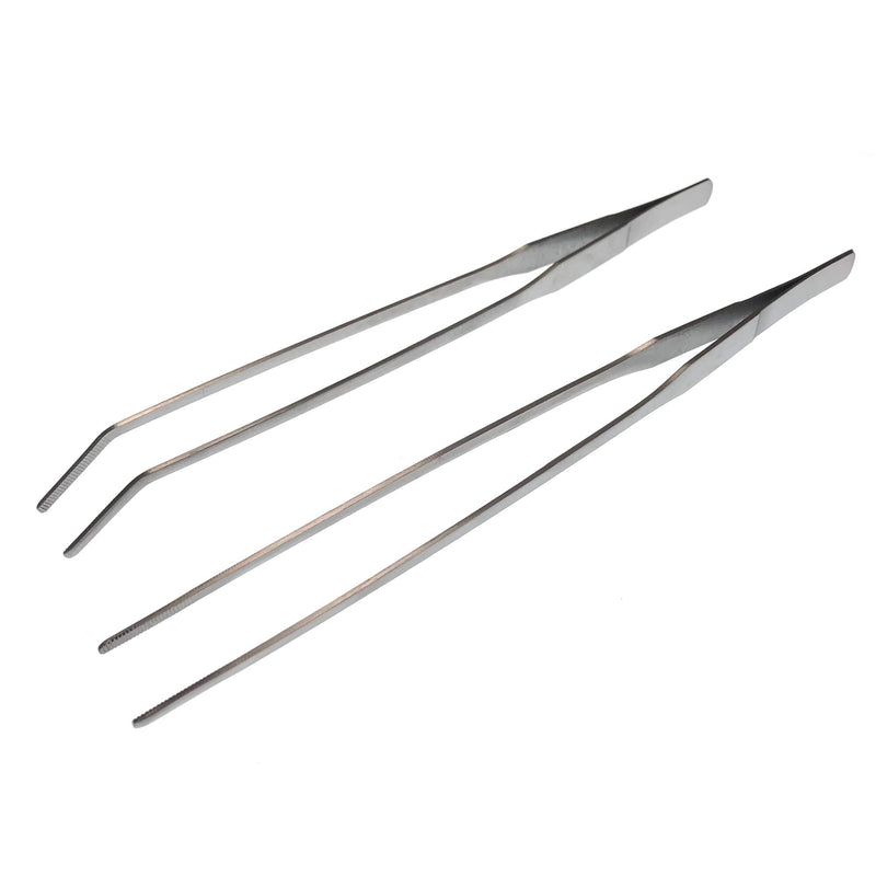 Longjet Feeding Tongs, 2 Pcs 10.6 Inch Stainless Steel Long Tweezers Forceps, for Reptile Lizards, Gecko, Bearded Dragon, Snake, Turtle Feeder and Aquarium Aquatic Plant Bonsai Starter Tools - BeesActive Australia