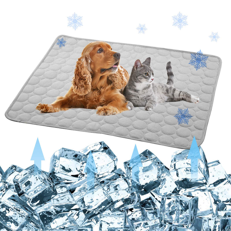 Pet Cooling Mat for Dogs Cats-Ice Silk Dog Cooling Mats, Summer Dog Cooling Pads, Dog Crate Mat Cat Cooling Mat, Portable & Washable Pet Cooling Blanket for Kennel/Sofa/Bed/Floor/Car Seats 40x28IN Grey - BeesActive Australia