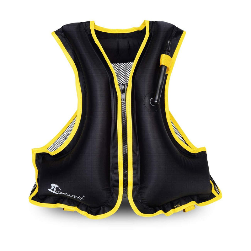 OMOUBOI Floatage Jackets Adult Lightweight Inflatable Snorkel Vest with Adjustable Leg Straps for Men Women Suitable for 90-220lbs for Outdoor Water Sports Black - BeesActive Australia