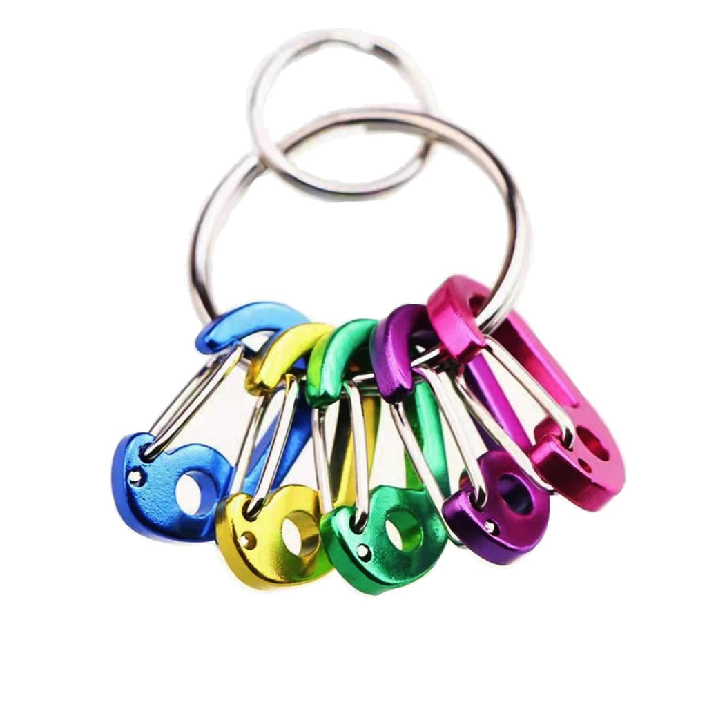 ABCOOL 7PCS Keychain Keyring Clips Mini Carabiner - 1 inch Micro Tiny Small Fixed Eye Hole Paracord Aluminum Hooks for Home Rv Camping Fishing Hiking Traveling and Sports Outdoors - BeesActive Australia