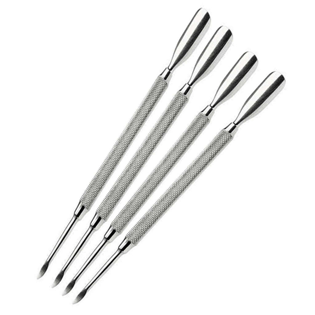 Cuticle Pusher Dual Sided - Sharp Edge Spoon Shaped Double Ended Cuticle Pusher Remover Trimmer Surgical Medical Grade Stainless Steel Manicure Pedicure Nail Art Care Tools (4 Pc Set) By Zeepk - BeesActive Australia