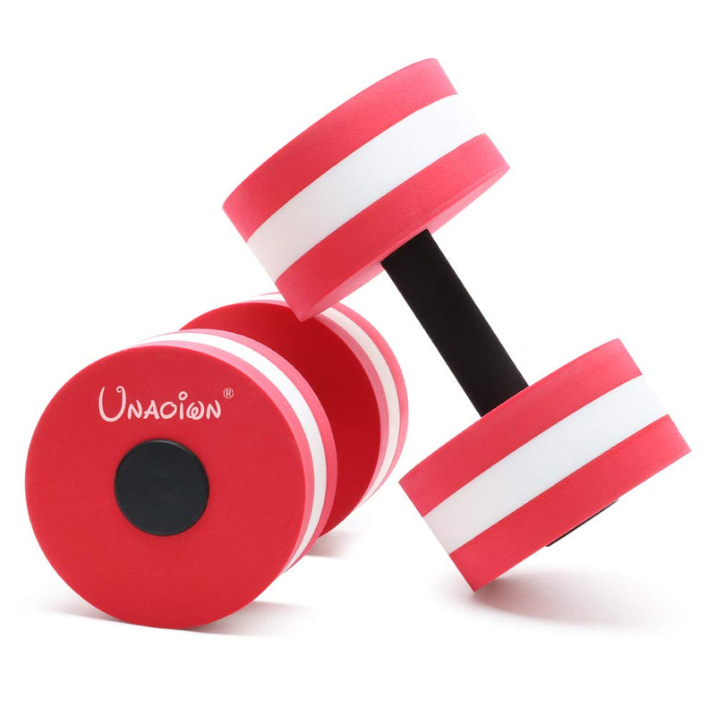UNAOIWN Water Dumbbells Water Aerobics for Pool Fitness Exercise Lightweight Resistance Aquatic Dumbbell Pool Barbells for Swimming Heavy Red,2 Pack - BeesActive Australia