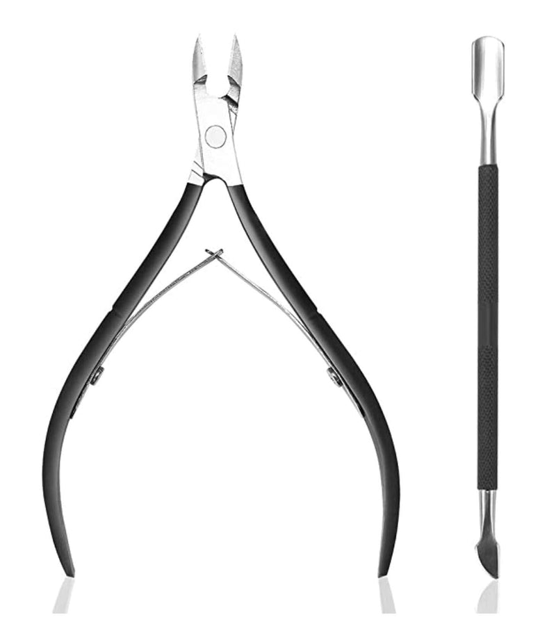 SETHAN Cuticle Trimmer with Cuticle Pusher, Cuticle Remover Nipper, Professional Stainless Steel Cuticle Cutter Clipper Set, Salon Level Durable Pedicure Manicure Tools for Finger&Toe Nails (Worthy) - BeesActive Australia